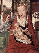 Master of the Saint Ursula Legend Virgin and Child with an Angel oil on canvas